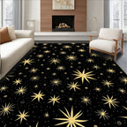 Golden Starry Night Spangled Rug