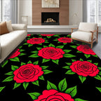 Bold Red Rose Garden Repeat Rug