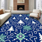 Winter Forest Snowflake Swirls Rug