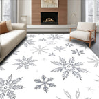 Silver Gray Snowflake Collage Rug