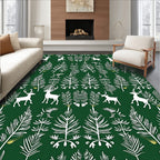 Forest Deer And Evergreen Boughs Rug