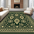 Classic Ivory Floral Medallion Border Rug