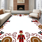 Red Soldier Nutcracker Festive Garland Rug