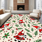 Whimsical Red Gnome Holiday Scatter Rug
