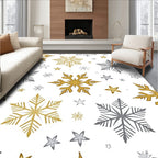 Gold Silver Snowflake Cluster Harmony Rug