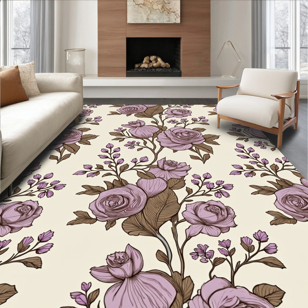 Orchid Garden Vine Rose Rug