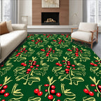 Crimson Berry Branch Forest Repeating Rug