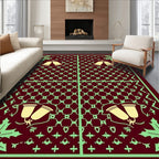 Burgundy Festive Bells Holly Rug