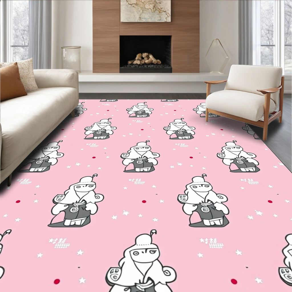 Pink Character Star Clusters Rug