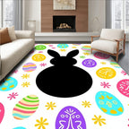 Easter Bunny Egg Garden Print Rug