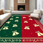 Festive Red Green Bell Scatter Rug