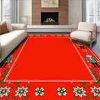 Jolly Red Nutcracker Christmas Border Rug