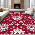 Crimson Snowflake Medallion Arrangement Rug