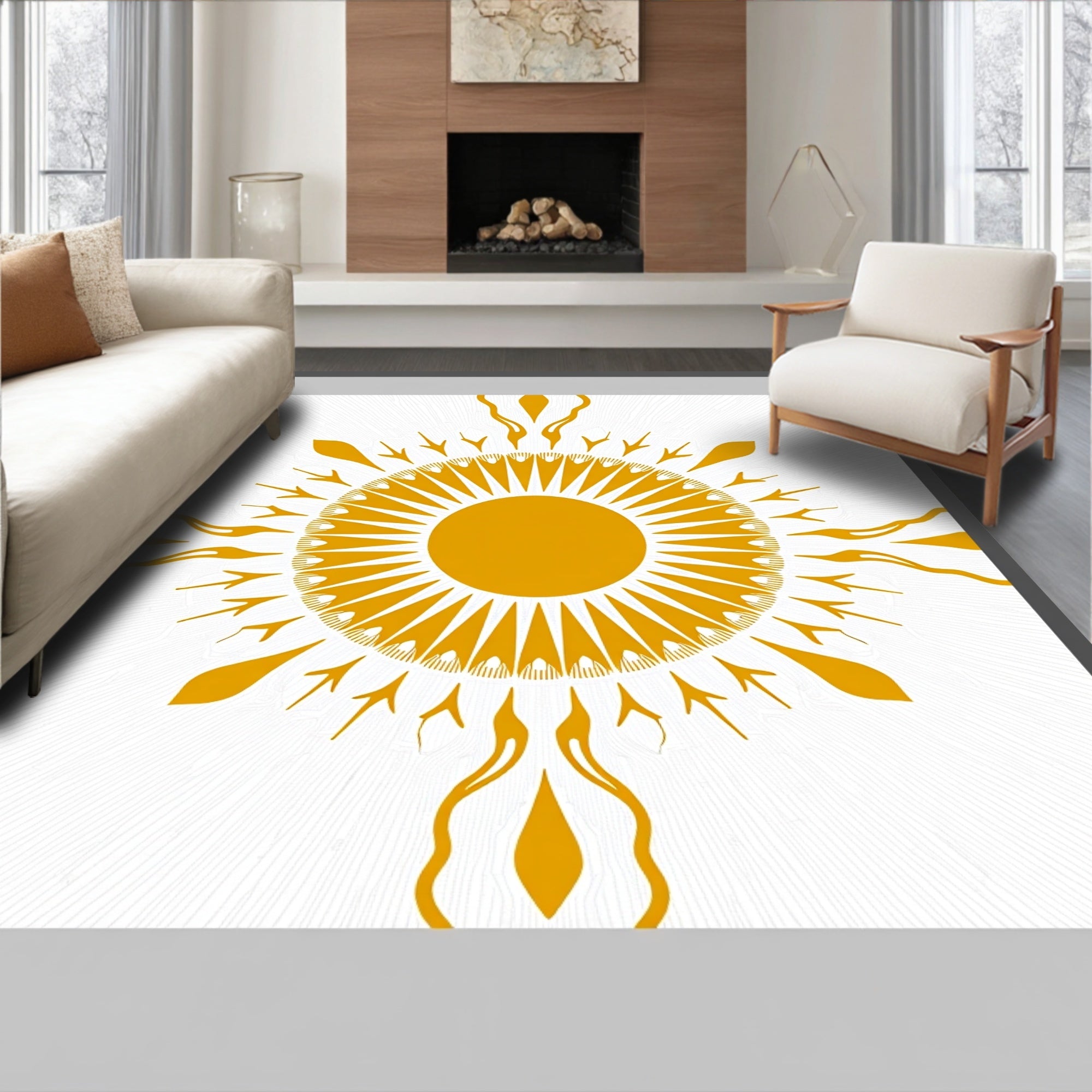 Golden Sunburst Radiance Rug