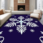 Deep Blue Winter Snowflake Collection Rug