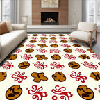 Brown Red Swirl Cookie Collage Rug