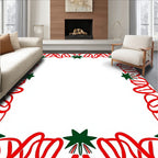 Festive Red Ribbon Star Border Rug