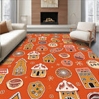 Sweet Gingerbread Houses Festive All Over Rug
