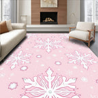 Pink Snowflake Winter Wonderland Rug