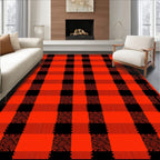 Classic Red Black Buffalo Plaid Rug