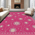 Fuchsia Daisy Swirl Medallion Rug