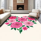 Heart Shaped Pink Rose Garland Rug