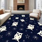 Cream Owl Starry Night Rug