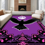 Mystical Black Crow Purple Moon Rug