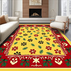 Yellow Red Green Floral Meadow Rug