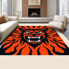 Dynamic Fire Orange Beast Face Rug