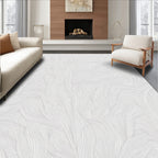 Abstract White Flowing Lines Rug