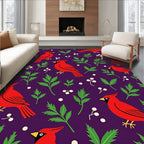 Red Cardinal Emerald Foliage Harmony Rug