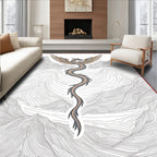 Mythic Winged Serpent Mountain Landscape Rug