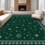 Deep Green Constellation Starburst Rug
