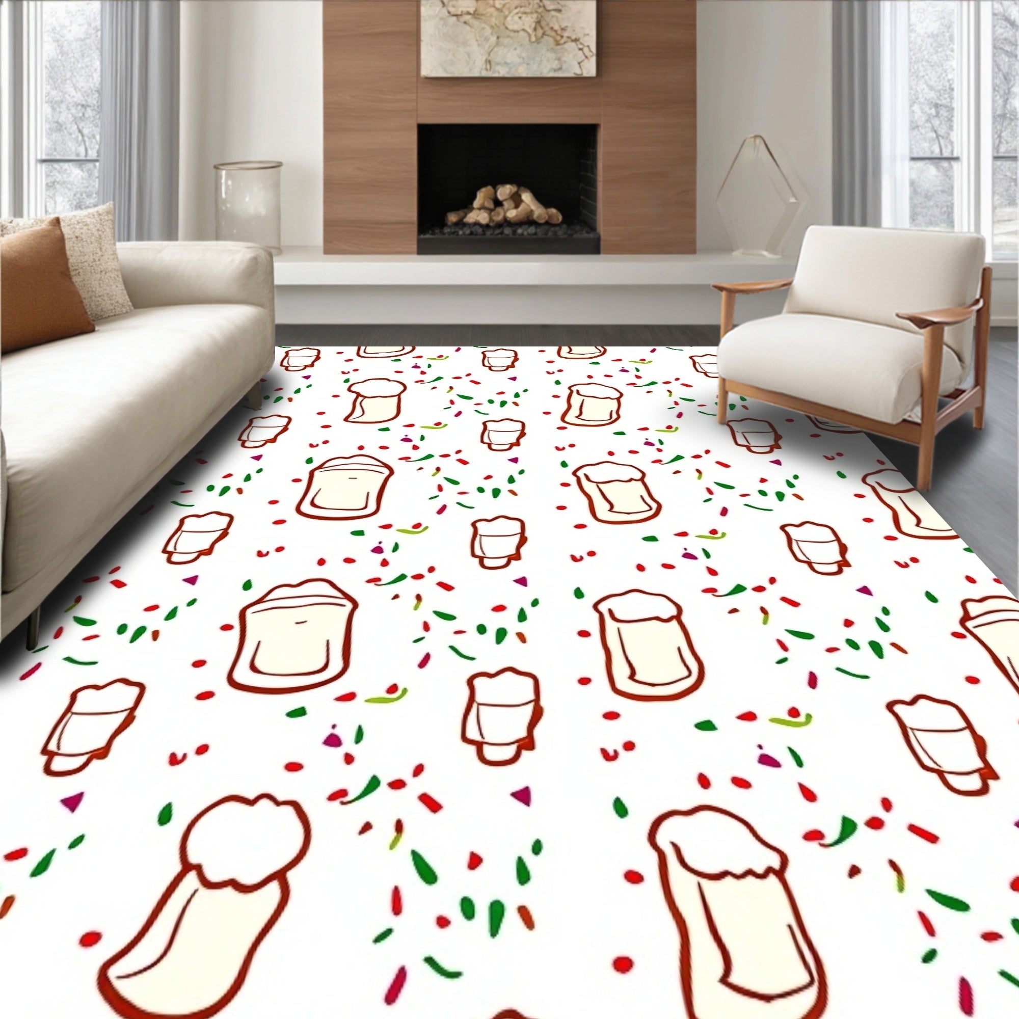 Festive Confetti Beer Mugs Rug
