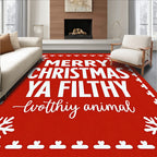 Bold Red Snowflake Christmas Rug