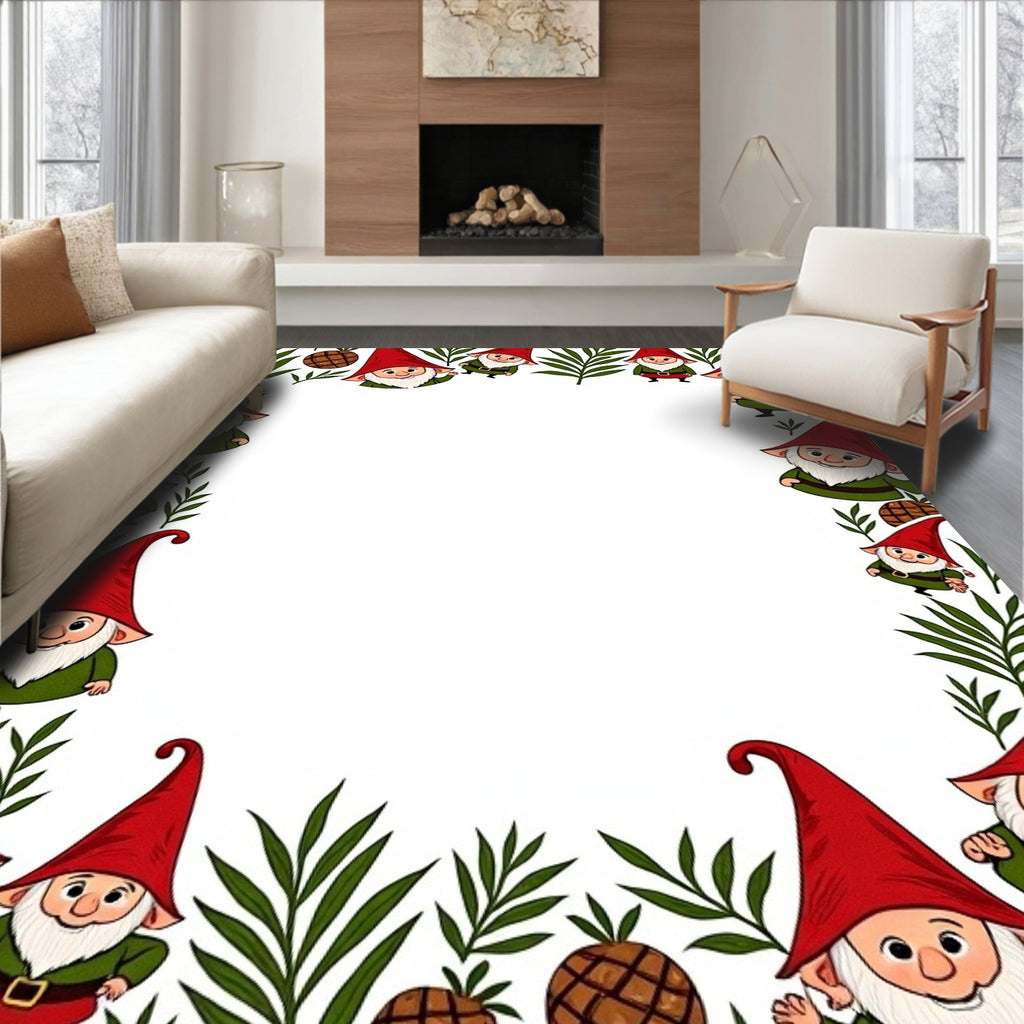Whimsical Gnomes Forest Border Rug
