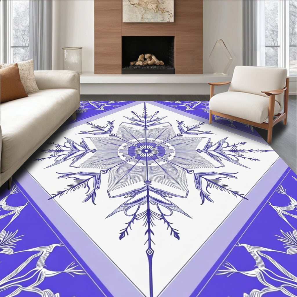 Elegant Violet Mandala Diamond Rug