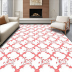 Coral Lattice Crest Rug
