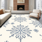 Classic Blue Snowflake Medallion Rug