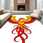 Fiery Red Yellow Phoenix Ascent Rug