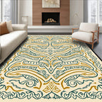 Emerald Swirl Abstract Art Deco Rug