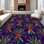 Rich Plum Evergreen Berry Cluster Rug