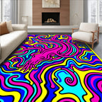 Vibrant Pink Amorphous Swirls Rug