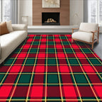 Classic Red Green Tartan Plaid Rug