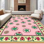Pink Floral Medallion Scatter Rug