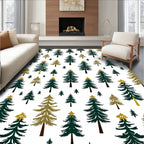 Forest Evergreen Trees Christmas Collection Rug