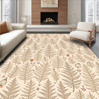 Earthy Tan Fern Botanical Repeat Rug