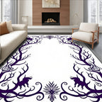 Dark Purple Gothic Forest Creatures Rug