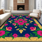 Vibrant Rose Garden Border Rug